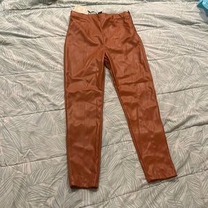 Carmel color faux leather pants